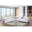 Sectional with 2 Consoles with Reading Light and Fridge-White
