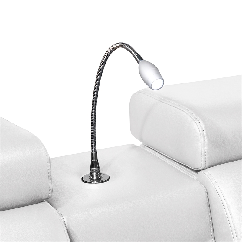 Sectional with 2 Consoles with Reading Light and Fridge-White