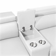 Sectional with 2 Consoles with Reading Light and Fridge-White