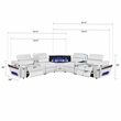 Sectional with 2 Consoles with Reading Light and Fridge-White