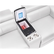 Sectional with 2 Consoles with Reading Light and Fridge-White