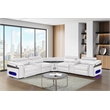 Sectional with 2 Consoles with Reading Light and Fridge-White