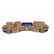 Modern Sectional with 1 Console and Reading Light-Caramel