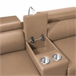 Modern Sectional with 1 Console and Reading Light-Caramel
