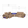Modern Sectional with 1 Console and Reading Light-Caramel