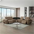 Modern Sectional with 1 Console and Built In Fridge-Caramel