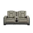Bruno Power Reclining Loveseat in Gray Faux Leather
