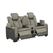 Bruno Power Reclining Loveseat in Gray Faux Leather