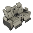 Bruno Power Reclining Loveseat in Gray Faux Leather