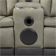 Bruno Power Reclining Loveseat in Gray Faux Leather