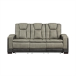 Bruno Power Reclining Sofa in Gray Faux Leather