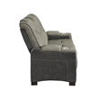 Bruno Power Reclining Sofa in Gray Faux Leather