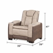 Bruno Power Recliner in Brown Faux Leather