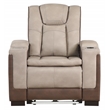 Bruno Power Recliner in Brown Faux Leather