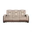 Bruno Power Reclining Sofa in Brown Faux Leather