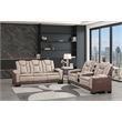 Bruno Power Reclining Sofa in Brown Faux Leather