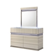 Leonor Modern Style King 4Pc Wood LED Bedroom Set in Gray