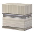 Leonor Modern Style Wood LED Nightstand with 2 Drawers in Gray