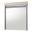 Leonor Modern Style Wood LED Rectangle Bedroom Mirror in Gray