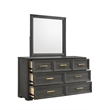 Colorado Modern Style Queen 4Pc Wood LED Bedroom Set in Charcoal