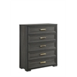 Colorado Modern Style Queen 5Pc Wood LED Bedroom Set in Charcoal