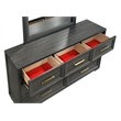 Colorado Modern Style Queen 5Pc Wood LED Bedroom Set in Charcoal