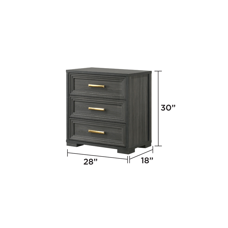 Colorado Modern Style King 4Pc Wood LED Bedroom Set in Charcoal
