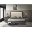 Colorado Modern Style Wood Nightstand with Storage in Charcoal