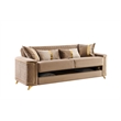 Lisa 3Pc Sofa Loveseat and Chair Set in Copper Wood Frame