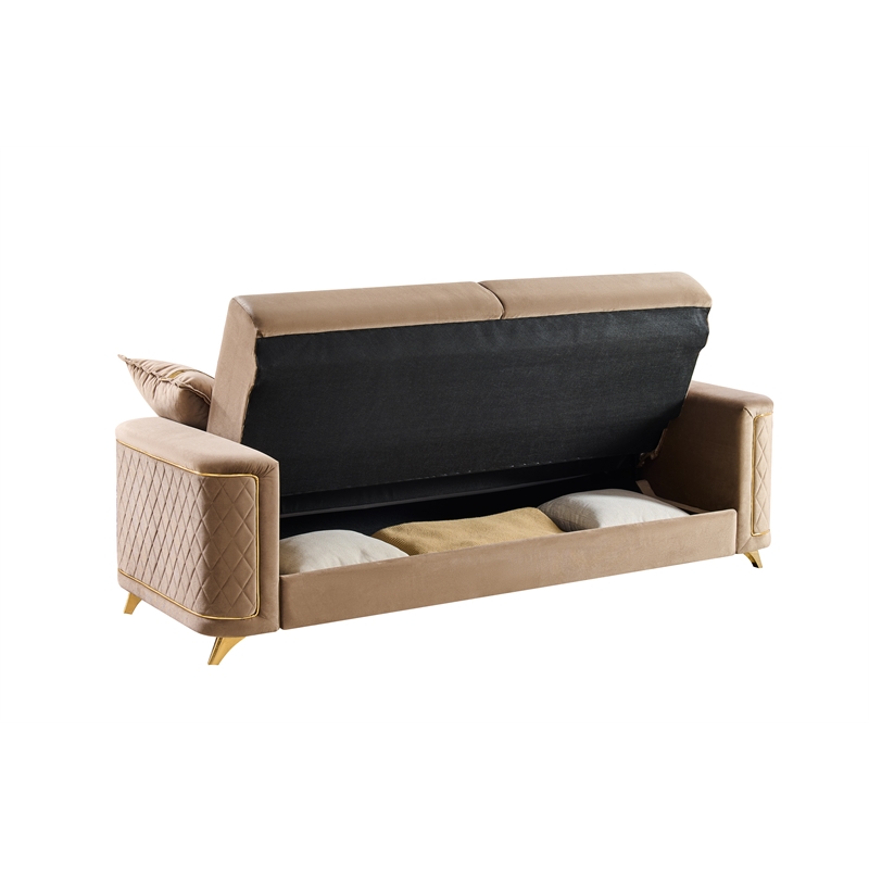 Lisa 3Pc Sofa Loveseat and Chair Set in Copper Wood Frame