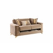 Lisa 3Pc Sofa Loveseat and Chair Set in Copper Wood Frame