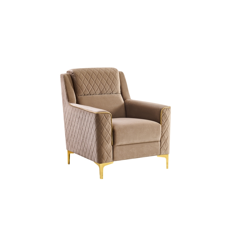 Lisa 3Pc Sofa Loveseat and Chair Set in Copper Wood Frame