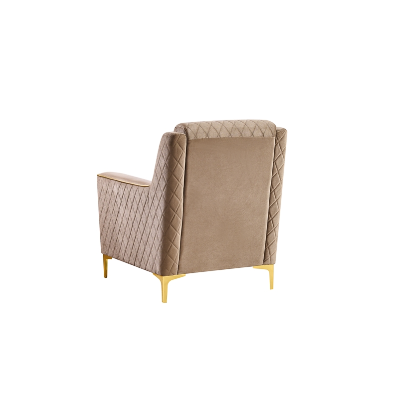 Lisa Modern Accent Chair in Copper with Birch Wood Frame