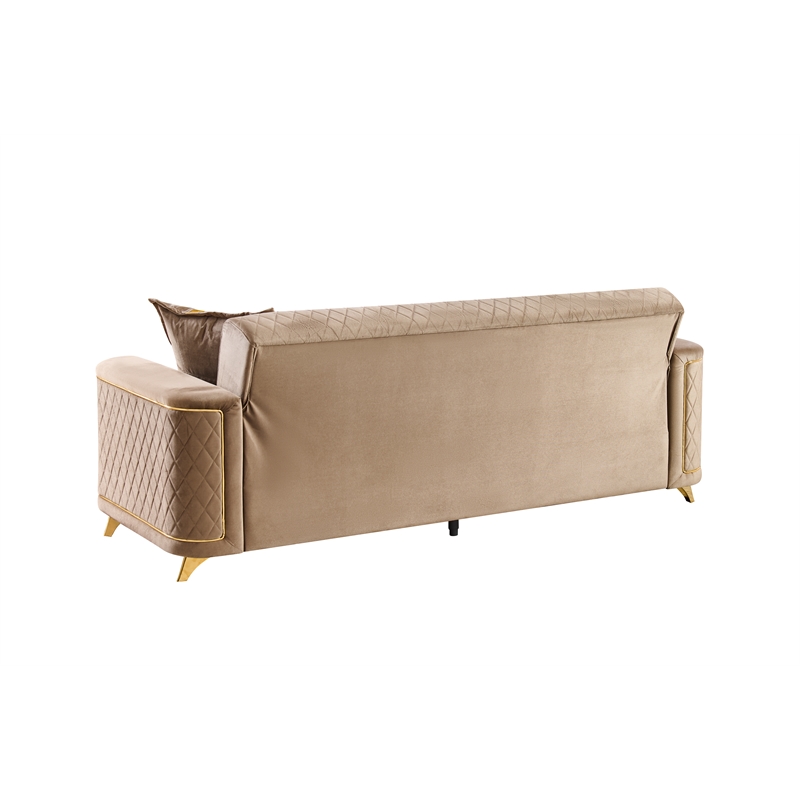 Lisa Modern Sofa in Copper with Birch Wood Frame