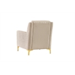 Lisa Modern Accent Chair in Ivory with Birch Wood Frame