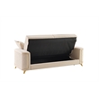 Lisa Modern Sofa in Ivory with Birch Wood Frame