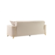 Lisa Modern Sofa in Ivory with Birch Wood Frame