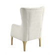 Lippa Modern Accent Chair with Gold Legs in White
