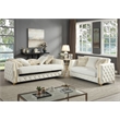 Lippa Modern 2Pc Sofa and Loveseat Sleeper Set with Storage in White