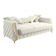 Lippa Modern 3Pc Sofa and Loveseat Sleeper Set with Storage in White