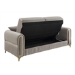 Ruby 2Pc Modern Upholstered Sofa and Loveseat Set in Taupe