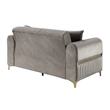 Ruby 2Pc Modern Upholstered Sofa and Loveseat Set in Taupe