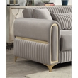 Ruby 2Pc Modern Upholstered Sofa and Loveseat Set in Taupe