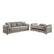 Ruby 2Pc Modern Upholstered Sofa and Loveseat Set in Taupe