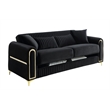 Ruby 2Pc Modern Upholstered Sofa and Loveseat Set in Black