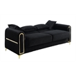 Ruby 2Pc Modern Upholstered Sofa and Loveseat Set in Black