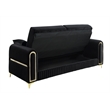 Ruby 2Pc Modern Upholstered Sofa and Loveseat Set in Black
