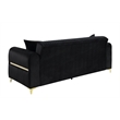 Ruby 2Pc Modern Upholstered Sofa and Loveseat Set in Black