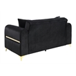 Ruby 2Pc Modern Upholstered Sofa and Loveseat Set in Black