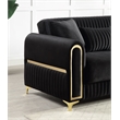 Ruby 2Pc Modern Upholstered Sofa and Loveseat Set in Black
